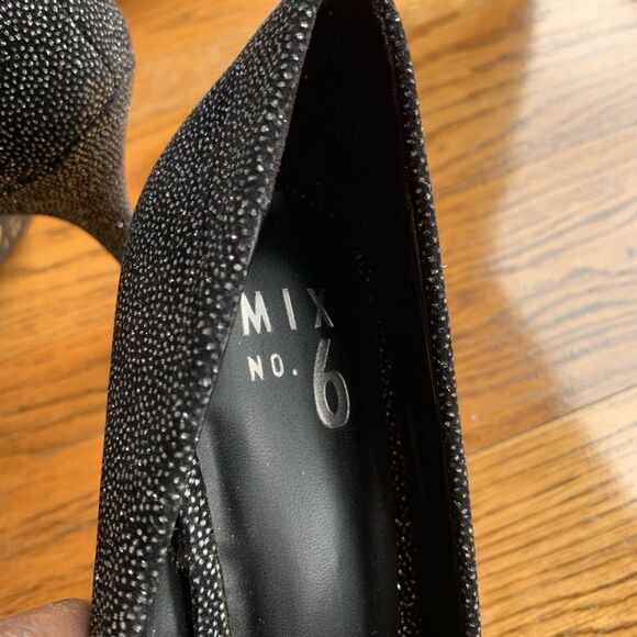 Mix No. 6 Black Shimmer Platform Formal Heels - Picture 7 of 11